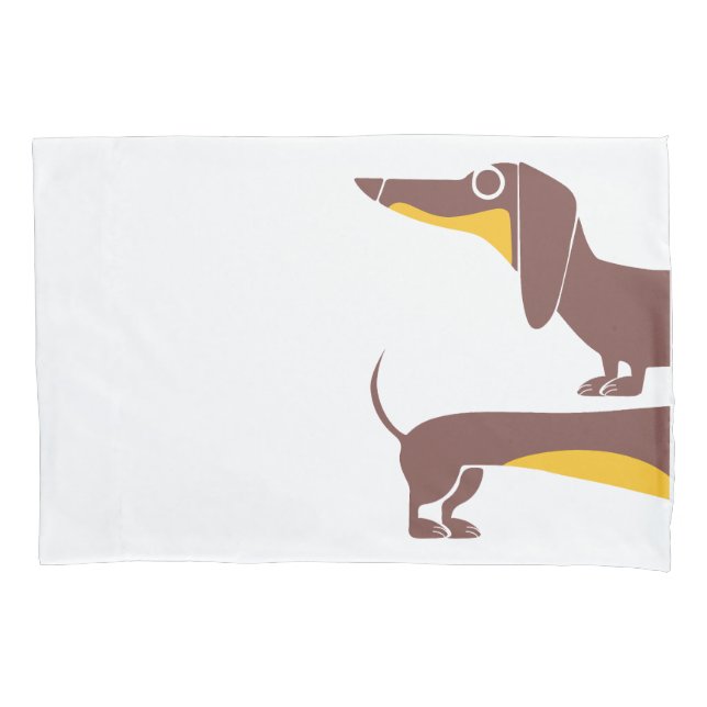 Funny cute dachshund for long dog parent pillowcase (Front)