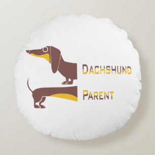 Funny cute dachshund for long dog parent round pillow