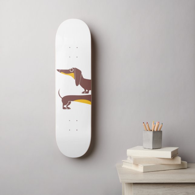 Funny cute dachshund for long dog parent skateboard (Wall Art)
