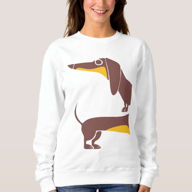 Funny cute dachshund for long dog parent sweatshirt (Front)