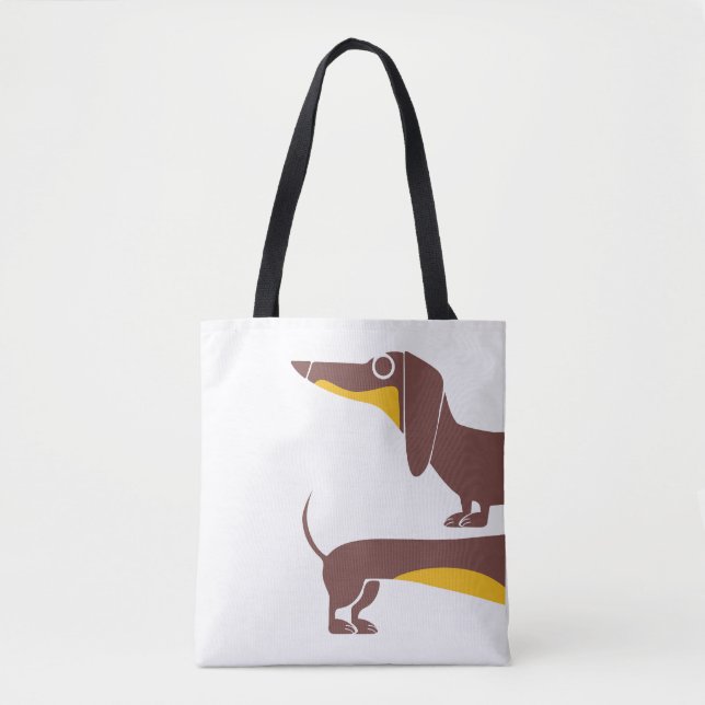 Funny cute dachshund for long dog parent tote bag (Front)