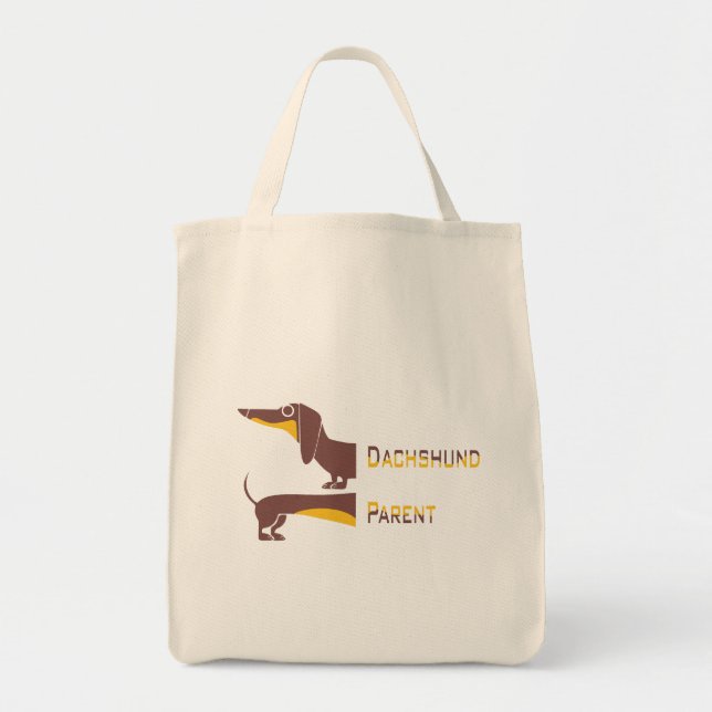 Funny cute dachshund for long dog parent tote bag (Front)