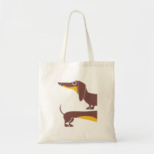 Funny cute dachshund for long dog parent tote bag