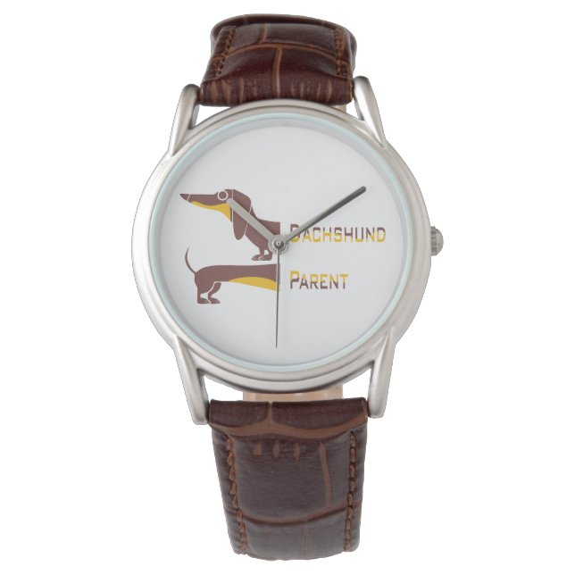 Funny cute dachshund for long dog parent watch (Front)