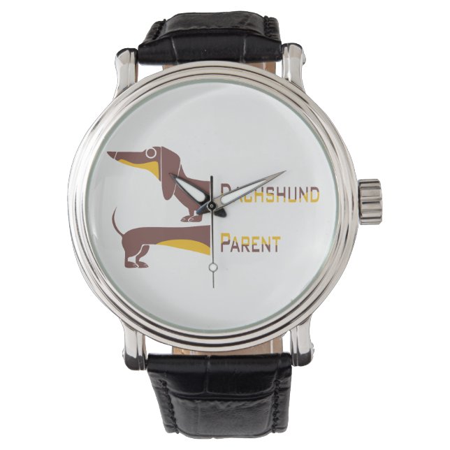 Funny cute dachshund for long dog parent watch (Front)