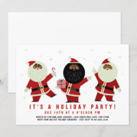 Funny Cute Dancing Black Santa Party