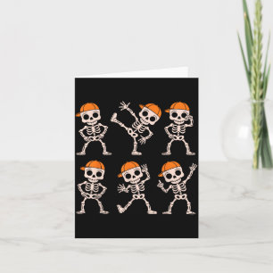 Funny Cute Dancing Skeleton Halloween Boys Kids Card