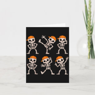 Funny cute dancing skeleton halloween boys kids card