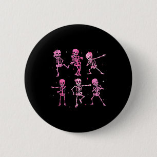 Funny Cute Dancing Skeleton Halloween Costume Shir 2 Inch Round Button