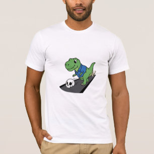 Funny Cute Dinosaur Bowling with a Skull Kawaii T-Shirt