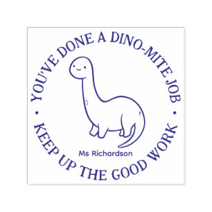 Funny Cute Dinosaur Dynamite Job Teacher Praise Self-inking Stamp
