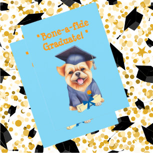 Funny Cute Dog Graduation Greeting Card