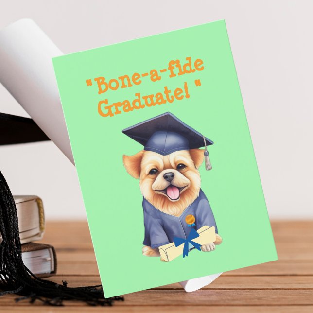 Funny Cute Dog Graduation Greeting Card (Creator Uploaded)