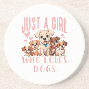 Funny Cute Dog Puppy Lover - Just A Girl Who Loves Coaster
