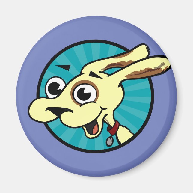 FUNNY CUTE DOG ROUND MAGNET (Front)