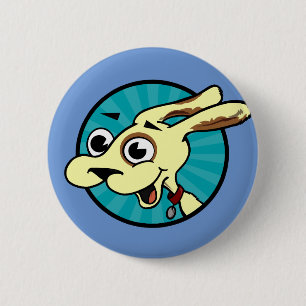 FUNNY CUTE DOG ROUND PIN BACK BUTTON