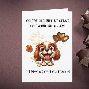 Funny Cute Dog Simple Birthday Greeting  Card