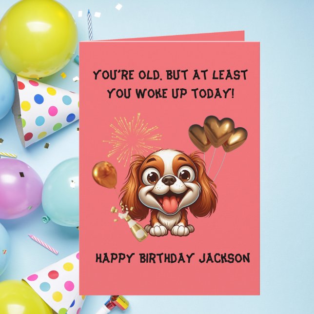 Funny Cute Dog Simple Birthday Greeting  Card (Creator Uploaded)