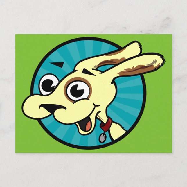 FUNNY CUTE DOG VERTICAL POSTCARD (Front)