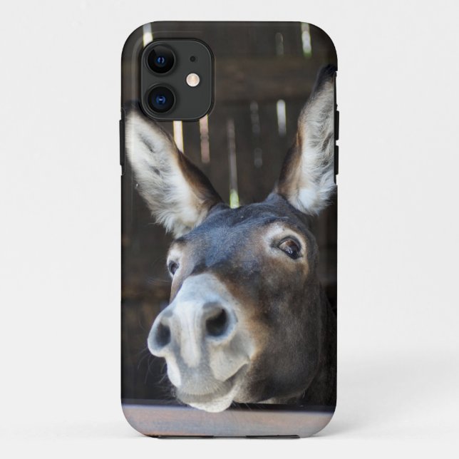 Funny Cute Donkey Farm Animal Custom Name Case-Mate iPhone Case (Back)