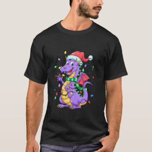 Funny Cute Dragon Figment Lights Christmas Santa L T-Shirt