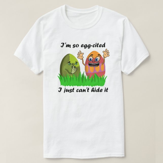 Funny Cute Easter Eggs Kids Cartoon Egg Hunting T-Shirt (Design Front)
