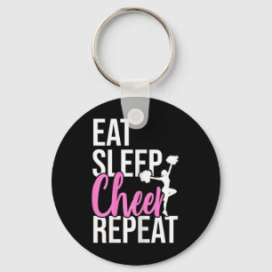 Funny Cute Eat Sleep Cheer Repeat Love Girls Gift  Keychain
