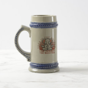 Funny cute elephant doing yoga. funny yoga design beer stein