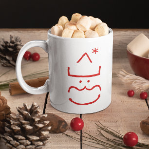 Funny Cute Emoticon Santa Geek Nerd Hot Cocoa Milk Coffee Mug