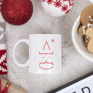 Funny Cute Emoticon Santa Nerd Geek Hot Cocoa Milk Magic Mug
