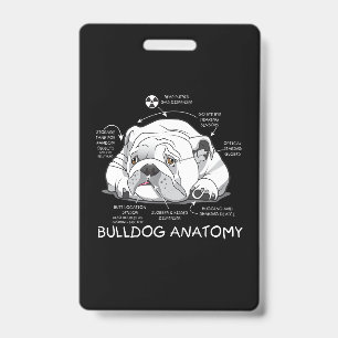 Funny Cute English Bulldog Anatomy Dog Biology Badge