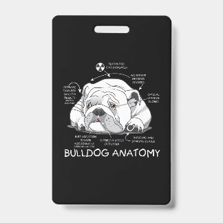 Funny Cute English Bulldog Anatomy Dog Biology Badge