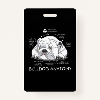 Funny Cute English Bulldog Anatomy Dog Biology Badge