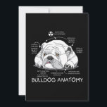 Funny Cute English Bulldog Anatomy Dog Biology Holiday Card<br><div class="desc">Funny Cute English Bulldog Anatomy Dog Biology</div>