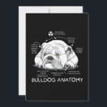 Funny Cute English Bulldog Anatomy Dog Biology Holiday Card<br><div class="desc">Funny Cute English Bulldog Anatomy Dog Biology</div>