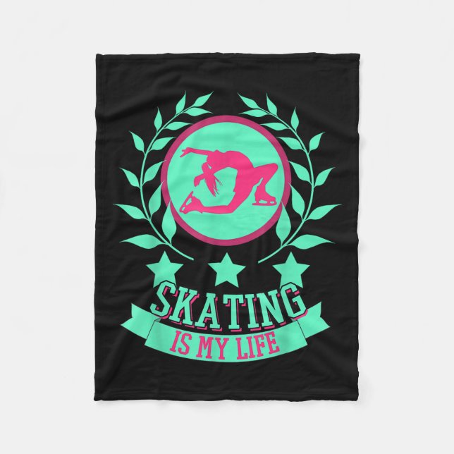 Funny Cute Figure Skater For Ice Skating Srt Gift  Fleece Blanket (Front)