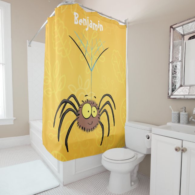 Funny cute fluffy spider cartoon (In Situ)