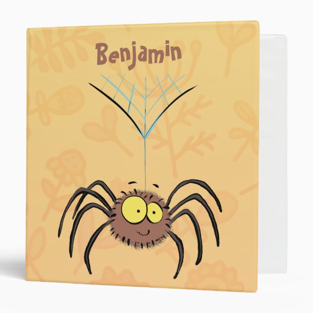 Funny cute fluffy spider cartoon binder (Front/Inside)