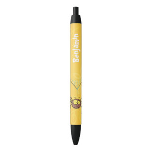 Funny cute fluffy spider cartoon black ink pen
