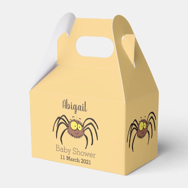 Funny cute fluffy spider cartoon favor box (Front Side)