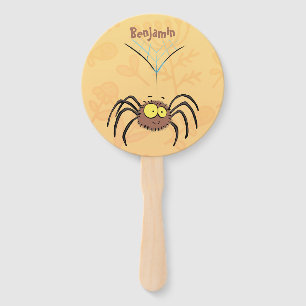 Funny cute fluffy spider cartoon hand fan
