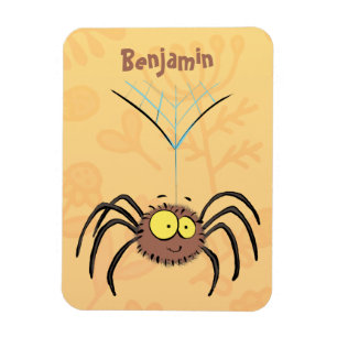 Funny cute fluffy spider cartoon magnet
