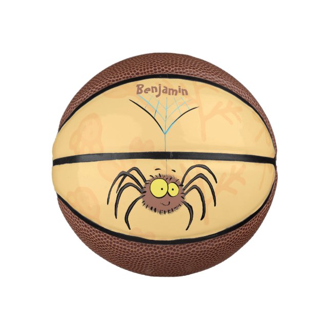 Funny cute fluffy spider cartoon  mini basketball (Front)