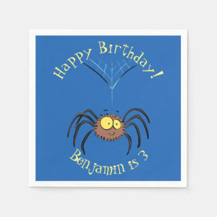 Funny cute fluffy spider cartoon napkin