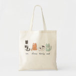 Funny Cute French Cat Tote Bag<br><div class="desc">Funny cute cats t-shirt. In french,  quatre (four) is pronounced 'CAT'.

Purr-fect for cat lovers and french students. Say thank you to your French teacher.</div>