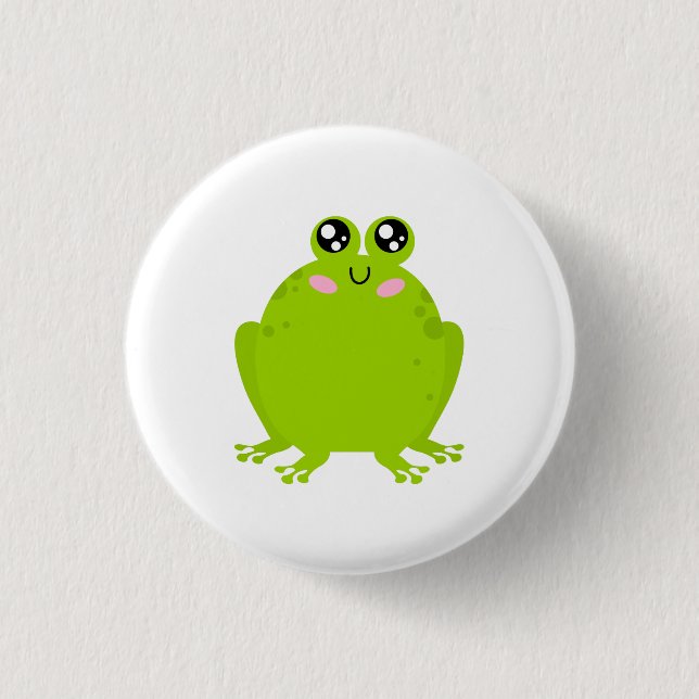 Funny Cute Frog 1 Inch Round Button (Front)