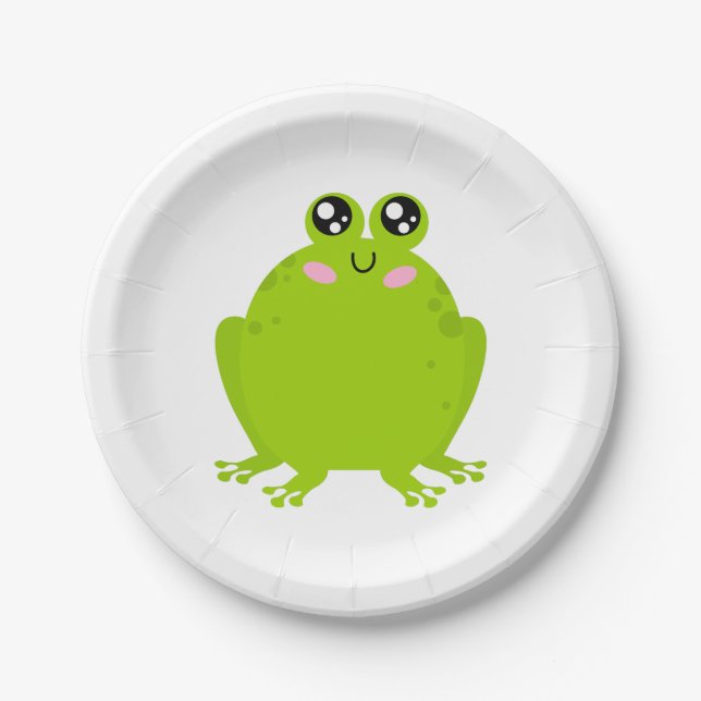 Funny Cute Frog Paper Plate (Front)