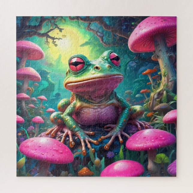 Funny Cute Frog Sitting jigsaw puzzle  (Vertical)