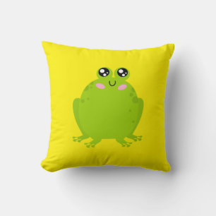 Funny Cute Frog Throw Pillow