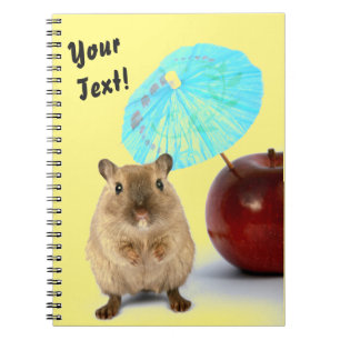 Funny Cute Gerbil Summer Holiday Yellow Your Text Notebook